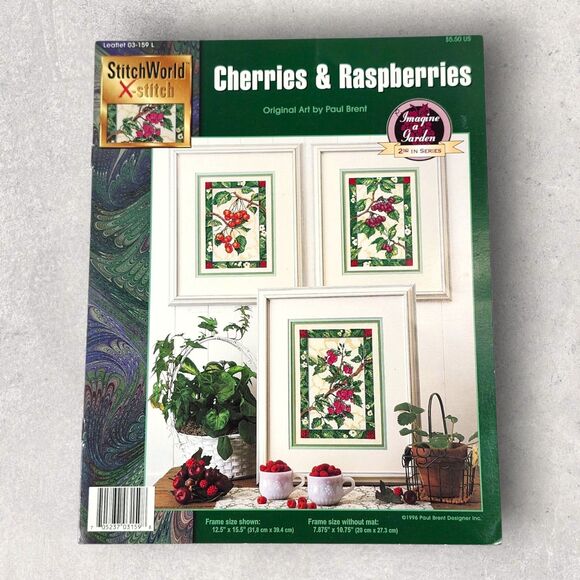 StitchWorld X-Stitch Bing & Florence Cherries Cross Stitch Paul Brent - Picture 1 of 2
